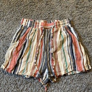 Striped Drawstring Shorts